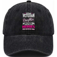 Vietnam Veteran Daughter Washed Cotton Baseball Cap - Raised by My Hero, Proud Veteran Gift
