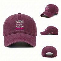 Vietnam Veteran Daughter Washed Cotton Baseball Cap - Raised by My Hero, Proud Veteran Gift