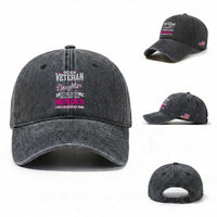 Vietnam Veteran Daughter Washed Cotton Baseball Cap - Raised by My Hero, Proud Veteran Gift