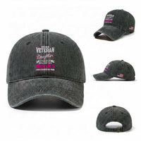 Vietnam Veteran Daughter Washed Cotton Baseball Cap - Raised by My Hero, Proud Veteran Gift