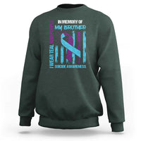 Suicide Awareness Sweatshirt - Teal & Purple Ribbon for Brother - Support Flag Design - Wonder Print Shop