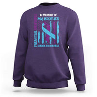 Suicide Awareness Sweatshirt - Teal & Purple Ribbon for Brother - Support Flag Design - Wonder Print Shop