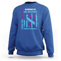 Suicide Awareness Sweatshirt - Teal & Purple Ribbon for Brother - Support Flag Design - Wonder Print Shop