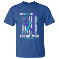 Suicide Awareness T Shirt I Wear Teal & Purple for Someone I Miss Flag Design - Wonder Print Shop