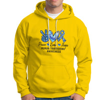 Human Trafficking Awareness Hoodie Peace Love Hope - Wonder Print Shop