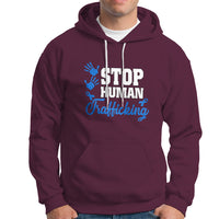 Stop Human Trafficking Hoodie with Blue Ribbon - Wonder Print Shop