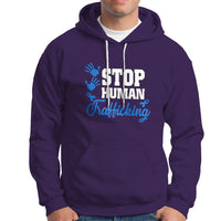 Stop Human Trafficking Hoodie with Blue Ribbon - Wonder Print Shop