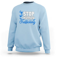 Stop Human Trafficking Sweatshirt with Blue Ribbon - Wonder Print Shop