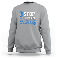 Stop Human Trafficking Sweatshirt with Blue Ribbon - Wonder Print Shop