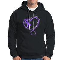Epilepsy Awareness Month Hoodie Faith Hope Love with Purple Ribbon - Wonder Print Shop