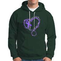 Epilepsy Awareness Month Hoodie Faith Hope Love with Purple Ribbon - Wonder Print Shop