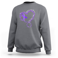 Epilepsy Awareness Month Sweatshirt Faith Hope Love with Purple Ribbon - Wonder Print Shop