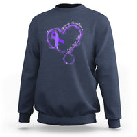Epilepsy Awareness Month Sweatshirt Faith Hope Love with Purple Ribbon - Wonder Print Shop
