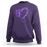 Epilepsy Awareness Month Sweatshirt Faith Hope Love with Purple Ribbon - Wonder Print Shop