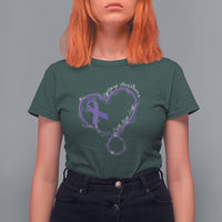 Epilepsy Awareness Month T Shirt For Women Faith Hope Love with Purple Ribbon - Wonder Print Shop