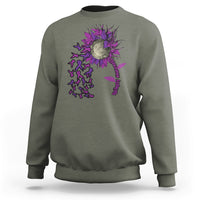Epilepsy Awareness Day Sweatshirt Sunflower Survivor Fighter - Wonder Print Shop