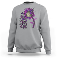 Epilepsy Awareness Day Sweatshirt Sunflower Survivor Fighter - Wonder Print Shop