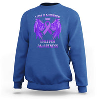 Epilepsy Awareness Sweatshirt I Am A Warrior Purple Ribbon With Wings - Wonder Print Shop