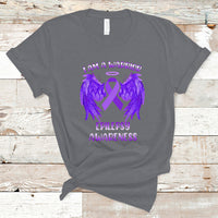 Epilepsy Awareness T Shirt I Am A Warrior Purple Ribbon With Wings - Wonder Print Shop