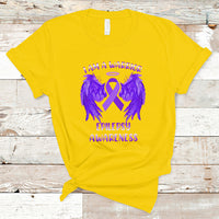 Epilepsy Awareness T Shirt I Am A Warrior Purple Ribbon With Wings - Wonder Print Shop