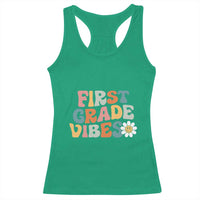 Retro 1st Day of School Racerback Tank Top First Grade Vibes 1st Grade Team