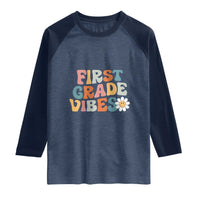 Retro 1st Day of School Raglan Shirt First Grade Vibes 1st Grade Team
