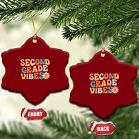 Groovy Retro Second Grade Vibes Ceramic Ornament Back to School 2nd Grade Team