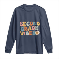 Groovy Retro Second Grade Vibes Long Sleeve Shirt Back to School 2nd Grade Team