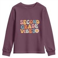 Groovy Retro Second Grade Vibes Youth Sweatshirt Back to School 2nd Grade Team