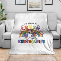 Ready to Crush Kindergarten Cute Girls Throw Blanket First Day Back to School