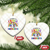 Ready to Crush Kindergarten Cute Girls Ceramic Ornament First Day Back to School