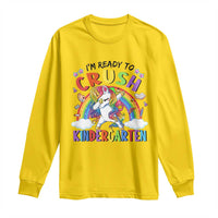 Ready to Crush Kindergarten Cute Girls Long Sleeve Shirt First Day Back to School
