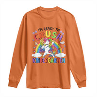 Ready to Crush Kindergarten Cute Girls Long Sleeve Shirt First Day Back to School