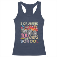 I Crushed 100 Days of School Monster Truck Racerback Tank Top Cool Back to School Boys Gift
