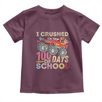 I Crushed 100 Days of School Monster Truck Toddler T Shirt Cool Back to School Boys Gift