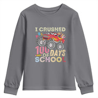 I Crushed 100 Days of School Monster Truck Youth Sweatshirt Cool Back to School Boys Gift