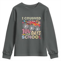 I Crushed 100 Days of School Monster Truck Youth Sweatshirt Cool Back to School Boys Gift