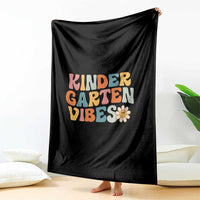 Retro Kindergarten Vibes Throw Blanket Cute Kinder Crew First Day of School