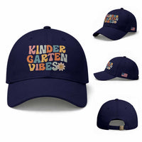 Retro Kindergarten Vibes Baseball Cap Cute Kinder Crew First Day of School