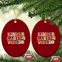 Retro Kindergarten Vibes Ceramic Ornament Cute Kinder Crew First Day of School