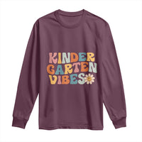 Retro Kindergarten Vibes Long Sleeve Shirt Cute Kinder Crew First Day of School