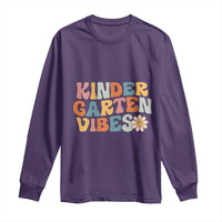 Retro Kindergarten Vibes Long Sleeve Shirt Cute Kinder Crew First Day of School