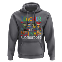 Teacher of Tiny Superheroes Hoodie Funny 100th Day of School - Wonder Print Shop