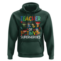 Teacher of Tiny Superheroes Hoodie Funny 100th Day of School - Wonder Print Shop