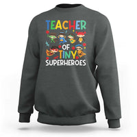 Teacher of Tiny Superheroes Sweatshirt Funny 100th Day of School - Wonder Print Shop