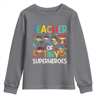 Teacher of Tiny Superheroes Youth Sweatshirt Funny 100th Day of School