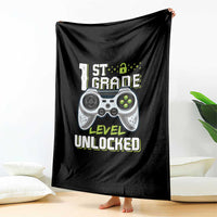 Leveling Up To School Funny Gamer Boys Throw Blanket First Day Back to School Gift
