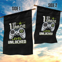 Leveling Up To School Funny Gamer Boys Garden Flag First Day Back to School Gift