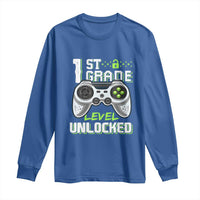 Leveling Up To School Funny Gamer Boys Long Sleeve Shirt First Day Back to School Gift