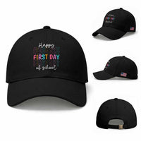 Happy First Day of School Baseball Cap Positive Vibe Teacher and Student Gift